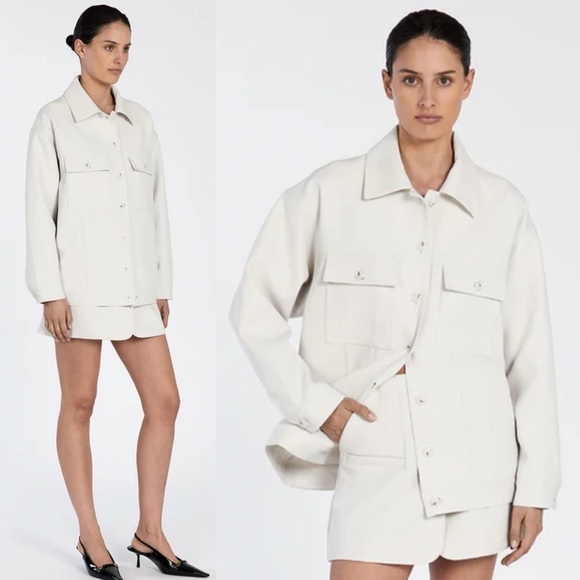 NEW! Dissh- Oversized Jil Silver Tailored Trucker Jacket Light Jacket Size US 2 - Picture 1 of 13